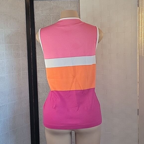 BRAND NEW KIM ROGER  MULTI-COLOR SLEEVELESS WOMEN'S GOLF SHIRT - Picture 6 of 12